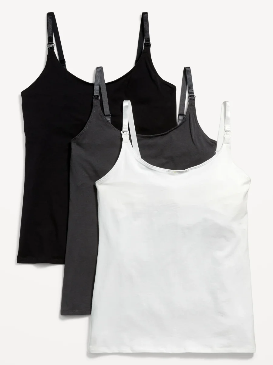 Maternity First Layer Nursing Cami Top 3-Pack - Image 3