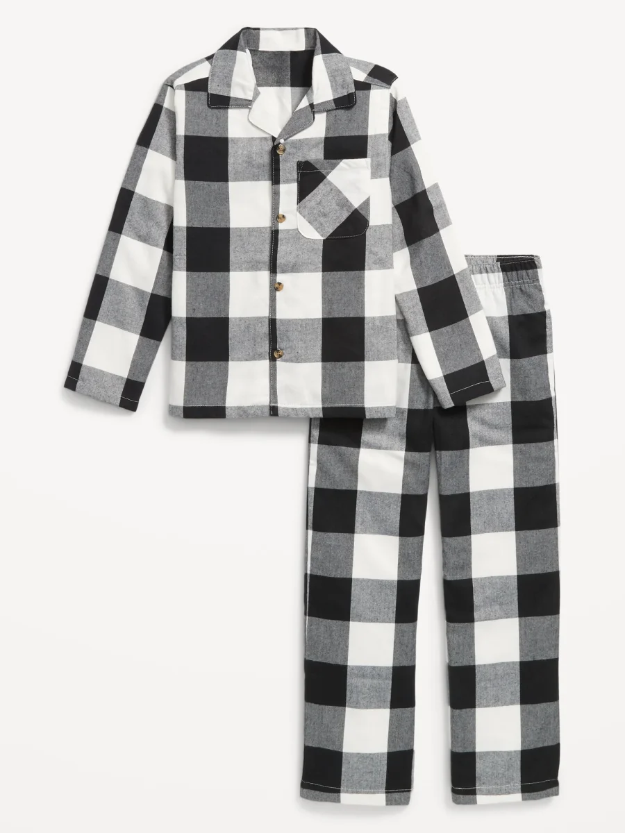 Gender-Neutral Matching Flannel Pajama Set for Kids - Image 7