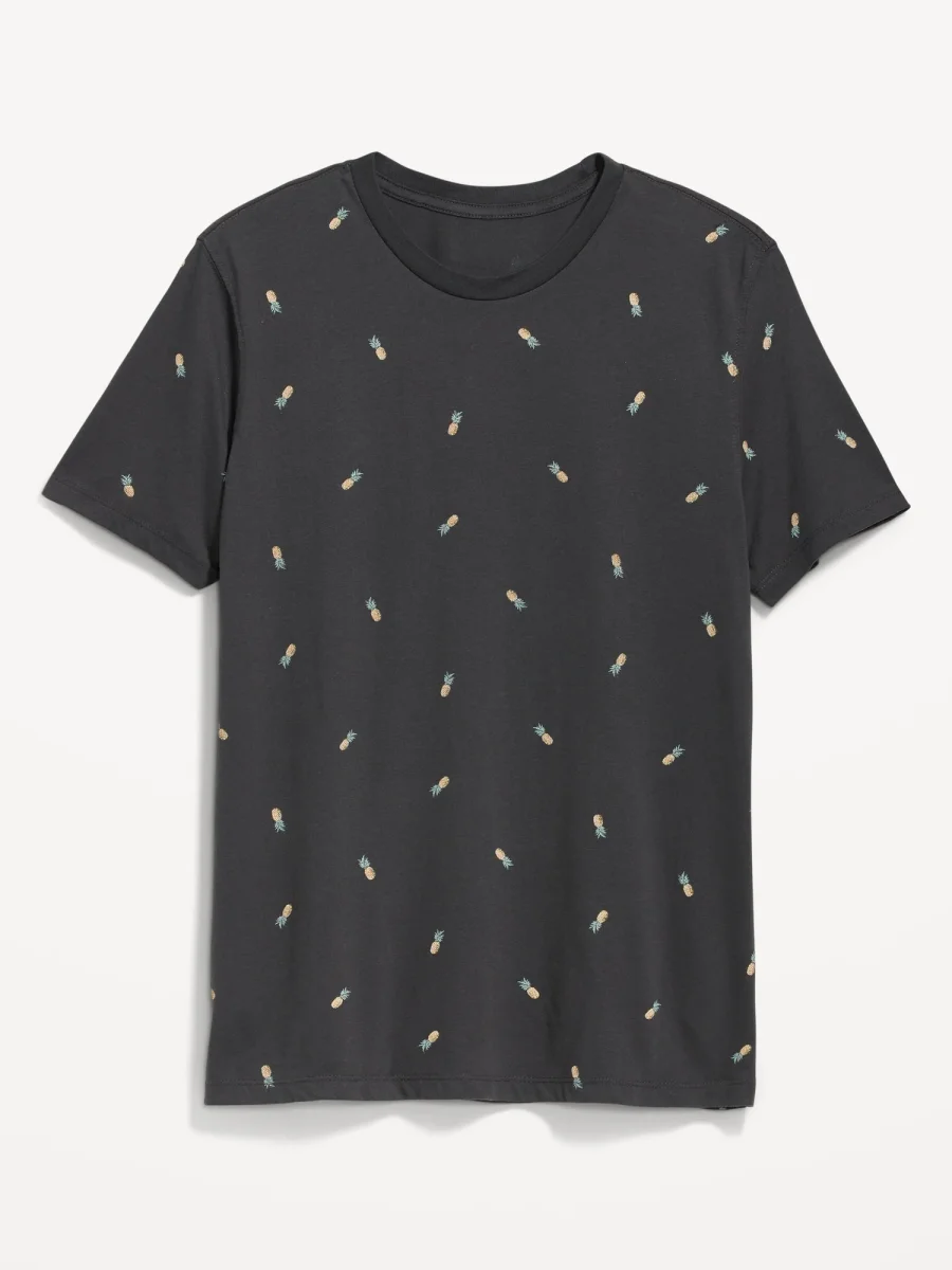 Soft-Washed Printed Crew-Neck T-Shirt for Men - Image 5